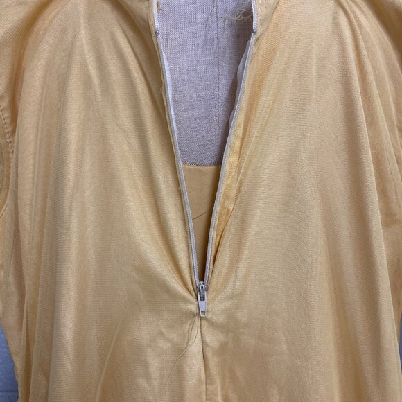 Vintage Yellow Embroidered Anarkali Dress With Beaded Details As Is - Picture 16 of 16